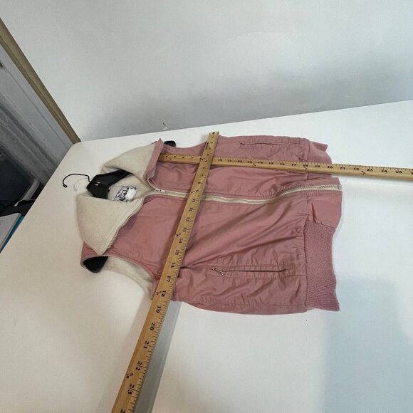 Woolrich Womens Vintage 70s 80s Full Zip Fleece Lined Vest Jacket Pink Medium - Picture 7 of 8